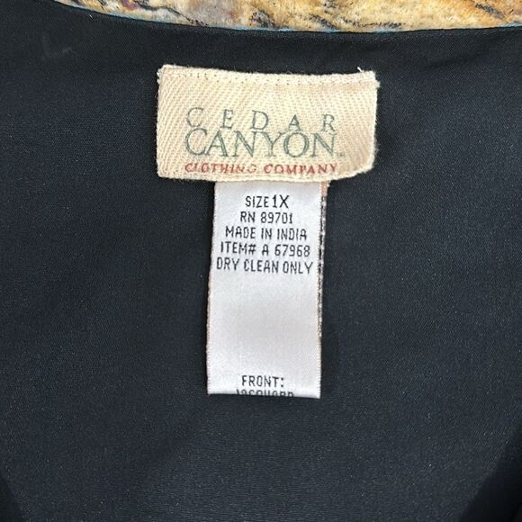 Cedar Canyon Vintage V-neck Button Front Patchwork Vest Size 1X - Picture 3 of 6